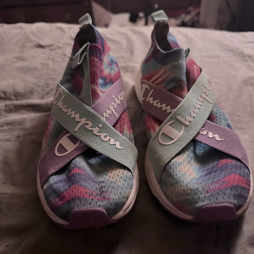 Champion tie dye shoes